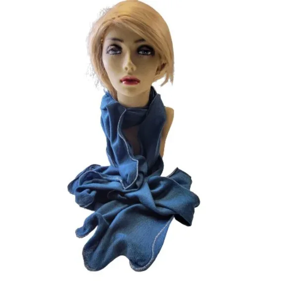 Blue Rectangular Scarf - Picture 1 of 6